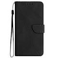 Miniatyrbillede 7 af 8: SKALO Motorola Moto E14 4G Præget PU Læder Wallet Case - Sort Black Svart