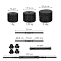 Pikkukuva 4 / 4: Käsipainosetti - SPRINGOS - 20 kg - Säädettävät käsipainot - Muunneltava kahvakuula - 2 kappaleen setti svart