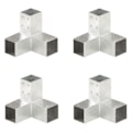 Pikkukuva 1 / 7: vidaXL Tolpan kiinnikkeet 4 kpl Y-muoto galvanoitu metalli 71x71 mm Silver Silver