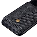 Pikkukuva 3 / 5: iPhone 12 / 12 Pro - Nahkakotelo korttipaikalla ja magneetilla - Musta Black Svart