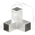 Pikkukuva 6 / 7: vidaXL Tolpan kiinnikkeet 4 kpl Y-muoto galvanoitu metalli 71x71 mm Silver Silver