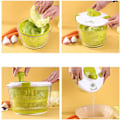 Miniatyrbild 6 av 6: Salladsslunga - Salladstvättare, 5L Salladstork Salladsslungor med Grönsakstvättskorg, Hushållsfrukt Dehydrator Avlopp Green