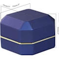 Miniatyrbillede 2 af 3: Luksus Ringæske, Firkantet Fløjl Bryllupsring Etui Smykke Gaveæske Med LED Lys Til Frieri Forlovelse Bryllup Blue