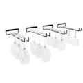 Miniatyrbillede 4 af 5: 5 stk. Glasophængere til Vinglas, Væghængt Køkkenopbevaringsstativ, Sort, 11 tommer / 30 cm