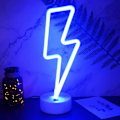 Miniatyrbillede 1 af 5: Lyn Neon Skilt, USB/Batteridrevet Blåt Neon Lys Seje Ting Blå Neon Lys til Soveværelsesbelysning Neon Lys til Teenageres Soveværelse Lightning