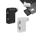 Miniatyrbillede 2 af 5: 4 i 1 Roterbar USB Hub, Laptop Hub, Bærbar 180 Graders Roterbar USB Hub, USB Hub Docking Station (Sort+Hvid)
