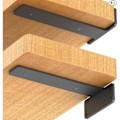 Pikkukuva 1 / 5: 6 kpl Piilotettuja Hyllynkannattimia, 15 cm Raskaita Teollisia Hyllynkannattimia, Mustat Metalliset L-kannattimet Hyllytukeen D