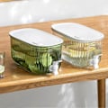 Miniatyrbillede 2 af 5: 4L Klar Synlig Kold Kedel med Hane Stor Kapacitet Fødevaregodkendt Lemonade Juice Drikke Dispenser til Køleskab KAESI Green