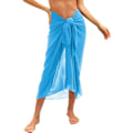 Miniatyrbild 1 av 6: Strandklänning för Kvinnor Strandöverdrag Chiffong Sarong Bikini Överdrag för Badkläder Lång Scarfsjal Halv Strandpareo för Sommaren Blue