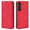 Miniatyrbillede 1 af 5: Telefoncover til Samsung Galaxy S25, Læder Wallet Cover med Hud-Touch Red
