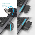 Miniatyrbillede 3 af 5: 4 i 1 Roterbar USB Hub, Laptop Hub, Bærbar 180 Graders Roterbar USB Hub, USB Hub Docking Station (Sort+Hvid)