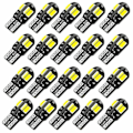 Pikkukuva 1 / 5: 20 kpl W5W T10 LED-lamppu Canbus 5730 8SMD 12V 6000K 194 168 LED-auto Sisätilan Kartta Kupu Valo Pysäköintivalo Auto Signaalivalo