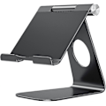 Miniatyrbilde 1 av 5: Justerbart nettbrettstativ, iPad-stativ, skrivebordsstativ i aluminium JKW Black