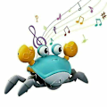 Miniatyrbillede 1 af 4: Elektrisk Kravlelegetøj + Musik LED Lys USB Genopladelig - Blue Crab