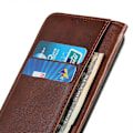 Miniatyrbillede 4 af 5: Til Motorola Edge 50 Neo 5G Etui Split Læder Flip Wallet Telefon Cover - Kaffe Coffee
