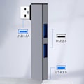 Miniatyrbild 4 av 5: 90 Graders USB Typ C Hub Dockningsstation 4 Portars Dataöverföring Expander, Snabb USB3.0 för PC Laptop Grå Gray