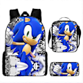 Pikkukuva 1 / 5: Sonic Ala-asteen Koululaukku Kolmiosainen Setti Anime Sarjakuva Reppu Olkalaukku Penaali korkealaatuinen 13 Shoulder bag
