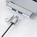 Miniatyrbild 5 av 5: 90 Graders USB Typ C Hub Dockningsstation 4 Portars Dataöverföring Expander, Snabb USB3.0 för PC Laptop Grå Gray