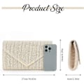 Miniatyrbillede 2 af 5: Stråtaske Clutch Raffia Rattan Sommertaske Vævede Strandtasker til Kvinder Bryllup Ferie Rejse Party 2024 (FMY) Beige
