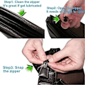 Miniatyrbild 4 av 5: 6-pack Fasta Dragkedjekläppar - Dragkedjeglidare Reparation, Omedelbar Dragkedjesats - Avtagbar Räddningsersättningsväska black