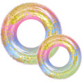 Miniatyrbilde 1 av 3: 2 stk. Oppblåsbar Badering for Voksne, Baderinger for Barn, Oppblåsbar Gummiring Basseng Flytemadrasser Transparent Flytering Badeslange Rainbow-shinny