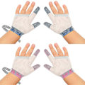Miniatyrbillede 1 af 4: 2 par Stop Tommel-Sutte Fingerbeskyttelse Pink Åndbar Baby Finger Sutte Stop For Baby red-blue M