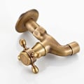 Miniatyrbilde 2 av 5: Messing Vaskemaskin Kran med G1/2 Vannrørstut - Antikk Krysshåndtak Kran for Hage gold B