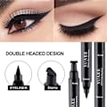 Miniatyrbilde 3 av 5: 2 stk Store Stempel Flytende Eyeliner Penner, Vannfast Svettebestandig Rasktørkende Svart Eyeliner Blyant Med Eyeliner Kosmetikk