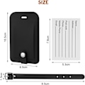 Miniatyrbilde 2 av 8: 2 stk. bagasjelapper, bagasjemerker i skinn, navnelappsett for koffert, skinnlapper reisevesketilbehør Black