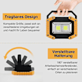 Miniatyrbilde 3 av 5: LED Bygglampe Batteri, Campinglampe Bærbar, 2xCOB 30W 1500lm LED Arbeidslampe USB For Garasje Camping Fiske Nødsituasjon Byggeplasser, 3 Lysmoduser (1 Stk) [en