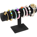 Miniatyrbilde 2 av 5: Svevende T-Bar Armbånd Halskjede Øredobber Armring Anheng Ankler Tårn Klokke Nøkkel Smykke Display Stativ for Hjemmeorganisering (Sort Fløyel) Black