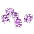 Pikkukuva 1 / 5: Laadukkaat Akryyliset Läpinäkyvät Nopat Kuusisivuiset D6 19mm Kasinonopat, 5 kpl Purple