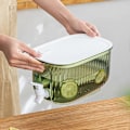 Miniatyrbillede 4 af 5: 4L Klar Synlig Kold Kedel med Hane Stor Kapacitet Fødevaregodkendt Lemonade Juice Drikke Dispenser til Køleskab KAESI Green