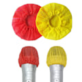 Miniatyrbillede 1 af 4: 100 stk. Mikrofonhygiejne Dæksler, Ikke-vævet Håndholdt Mic Mike Dæk Vindskærm Beskyttelseshætte - Red Yellow