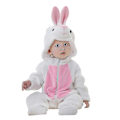 Miniatyrbilde 1 av 2: Unisex Baby Dyrekostyme Vinter Høst Flanell Hette Cosplay Jumpsuit Rabbit 100