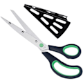 Miniatyrbillede 2 af 5: Køkken-pizzasaks med skarpe blade, pizzaskærer med pizzaspade i rustfrit stål, pizzasaks / pizzaknife - Grøn
