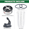Miniatyrbillede 4 af 6: 5 Dele Blender Reservedele Ekstraktorblad og 950 ml Kop til NutriBullet 600w & 900w Serien, Inklusive 1 Flip-Top To-Go Låg og 2 Gummitætninger