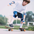 Miniatyrbild 6 av 7: Skate-skydd för barn 6 st Justerbara knäskydd armbågsskydd handledsskydd skyddsutrustning set för cykling rullskridskoåkning sparkcykel Blue