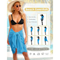 Miniatyrbilde 6 av 6: Strandskjørt for kvinner, strandkjole i chiffon, sarong, bikini-cover-up for badetøy, langt skjerf, halv strandpareo for sommeren Blue