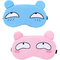 Miniatyrbild 1 av 5: 2-pack Söta Sovmasker, Mjuka Fluffiga Sovmasker Vilo-ögonmasker Rese-sovmasker Barn Pojkar Flickor Damer Män Universal