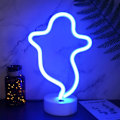 Miniatyrbillede 1 af 5: Lyn Neon Skilt, USB/Batteridrevet Blåt Neon Lys Seje Ting Blå Neon Lys til Soveværelsesbelysning Neon Lys til Teenageres Soveværelse Ghost