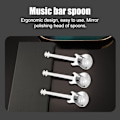 Miniatyrbillede 2 af 5: Guitar Kaffe Skeer 6-pak Sød ske rustfrit stål teske omrørningsske guitar form (sølv)