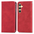 Miniatyrbild 2 av 4: Retro Magnetiskt Läder Skal med Hudkänsla Red For Samsung Galaxy S25+ 5G
