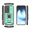 Pikkukuva 4 / 5: Oppo Reno13 5G (Global) -puhelimen suojakuori PC TPU -jalustalla ja linssinsuojuksella - Vihreä Green