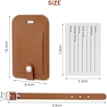Miniatyrbilde 2 av 8: 2 stk. bagasjelapper, bagasjemerker i skinn, navnelappsett for koffert, skinnlapper reisevesketilbehør Brown