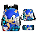 Pikkukuva 1 / 5: Sonic Ala-asteen Koululaukku Kolmiosainen Setti Anime Sarjakuva Reppu Olkalaukku Penaali korkealaatuinen I backpack