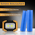 Miniatyrbilde 5 av 5: LED Bygglampe Batteri, Campinglampe Bærbar, 2xCOB 30W 1500lm LED Arbeidslampe USB For Garasje Camping Fiske Nødsituasjon Byggeplasser, 3 Lysmoduser (1 Stk) [en