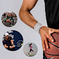 Miniatyrbilde 2 av 5: Svettebånd Håndledd Menn Kvinner 2 STK Sports Svettebånd for Gym Sport Tennis Løping Trening Basketball Fukttransporterende (Størrelse: 3,15 x 3,15 tommer) Grey