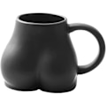 Miniatyrbillede 1 af 6: Sjov hofteformet kaffekop, 3D hofteformet keramisk kaffekop, nye gaver til kvinder og mænd, personlige gaver til venner, familie og kolleger. (Sort)