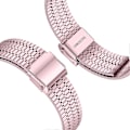 Pikkukuva 3 / 5: Fitbit Versa 4/Sense 2 ruostumattomasta teräksestä valmistettu 7-helminen rannekello kaksoissoljella, vaihto ranneke Rose Pink